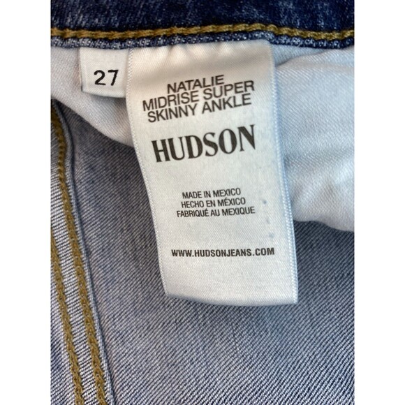 Hudson‎ Jeans Natalie Midrise Super Skinny Ankle Raw Hem Size 27 Distressed - Picture 4 of 11